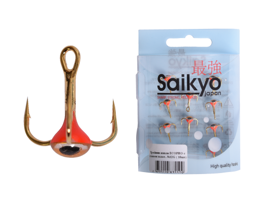 Тройник-капля Saikyo с глазом золот. №12G ( 10шт)