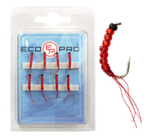 Подвеска S221 "крючок с бисером" Clear Red/Black Head №10 (8 шт.)